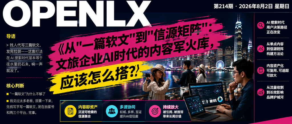 从"一篇软文"到"信源矩阵"：文旅企业AI时代的内容军火库，应该怎么搭？｜从"一篇软文"到"信源矩阵"、文旅企业AI时代的内容军火库