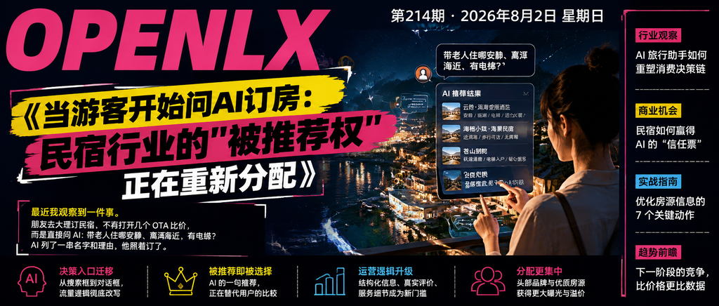 当游客开始问AI订房：民宿行业的"被推荐权"正在重新分配｜当游客开始问AI订房、民宿行业